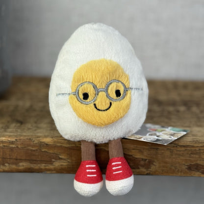 Jellycat Amuseable Geek Egg - Egg In Glasses & Sneakers Soft Toy Mini 5”