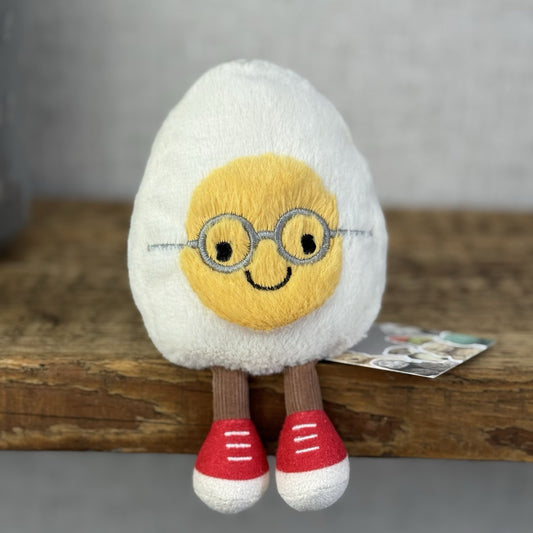 Jellycat Amuseable Geek Egg - Egg In Glasses & Sneakers Soft Toy Mini 5”