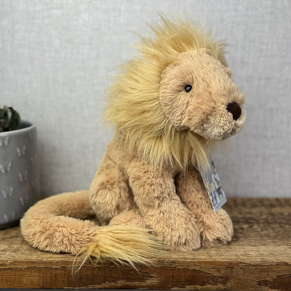 Jellycat Leonardo Lion Medium Wild CatTail - Sitting Lion Beanie Plush Retired