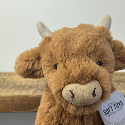 Jellycat Medium Callie Cow - Medium Brown Highland Cow Rare Retired 