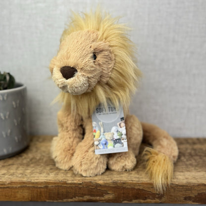 Jellycat Leonardo Lion Medium Wild CatTail - Sitting Lion Beanie Plush Retired