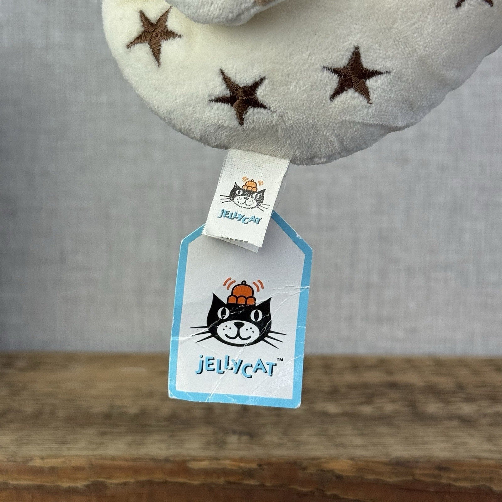 Jellycat Natural Nap - Retired 1998 Cream Cat Stars/moons Vintage With Tags 4”