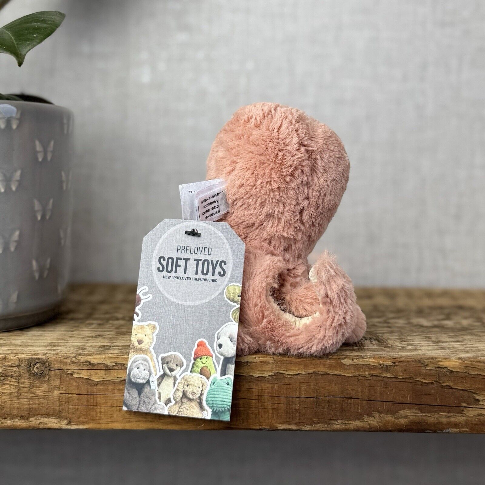 Jellycat Baby Odell Octopus - Small Pink Soft Toy Octopus Beanie Plush 5"