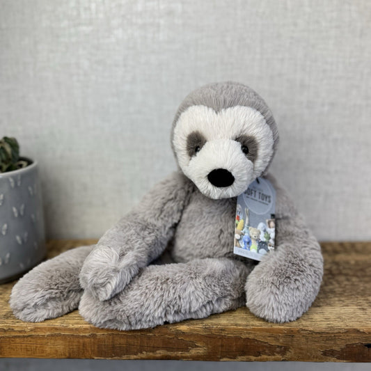 Jellycat Medium Bailey Sloth - Grey Sloth Plush Teddy Collectible 14”