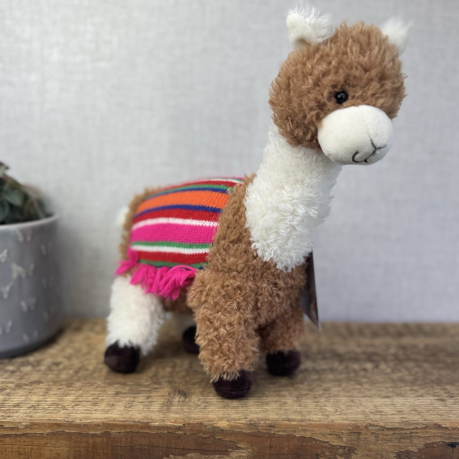 John Lewix X Jellycat Poncho Llama - Curly LLama Beanie Soft Toy Medium 12"