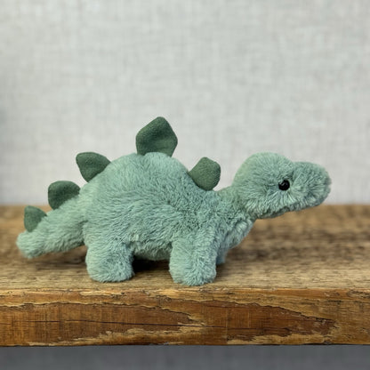 Jellycat Mini Fossily Stegosaurus - Tiny Dinosaur Beanie Plush Mini Dino 6"