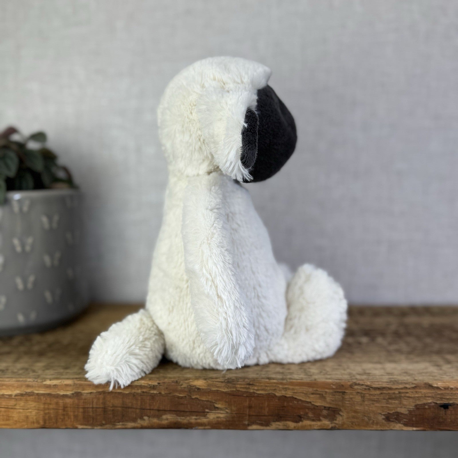 Jellycat Medium Bashful Grey Face Lamb - Medium Cream Lamb Beanie Plush 12"