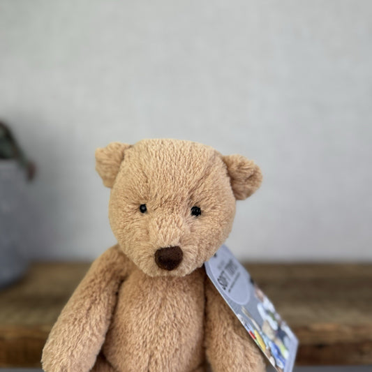 Jellycat Small Butterscotch Bear - Retired Brown Beige Bear Soft Toy Beanie 8”