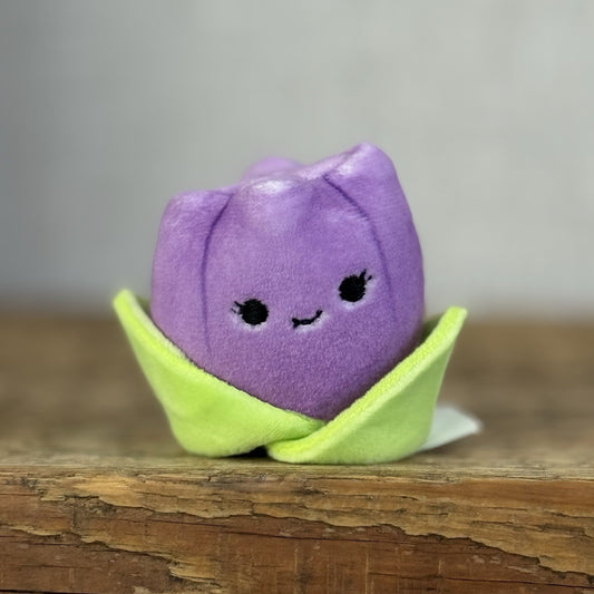 Squishmallow Squishville - Mini Flower Soft Toy Squish Jackie Purple Tulip 2"