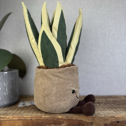 Jellycat Amuseable Snake Plant - Large Potted Plant Plush Beanie Retired 16”