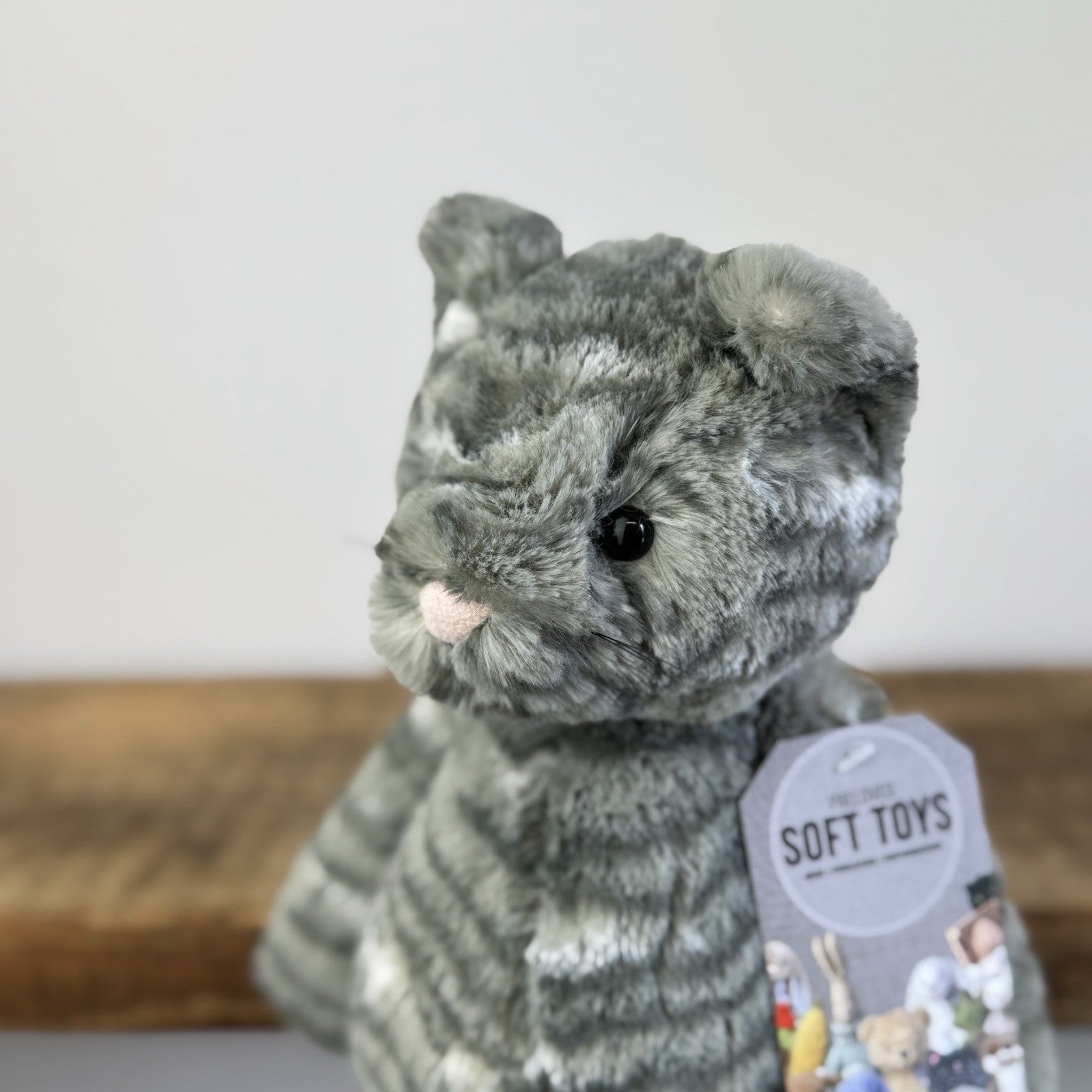 Jellycat Bashful Tabby Kitten - Grey Tabby Cat Soft Toy US Exclusive NWOT 12"