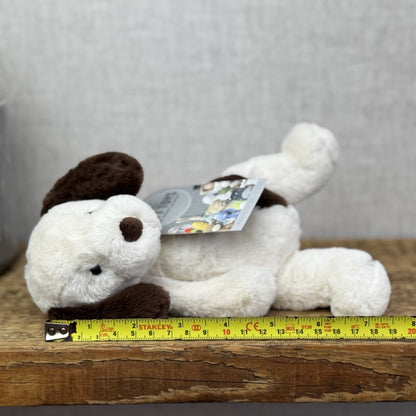 Jellycat Small Puffles Dog -Super Soft White & Brown Retired Puppy Beanie 8”