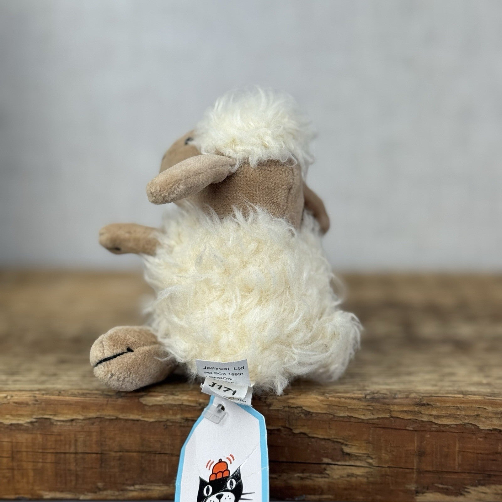 Jellycat Baby Puffball Sheep - Small Fluffy Cream Beanie Vintage With Tag 3”