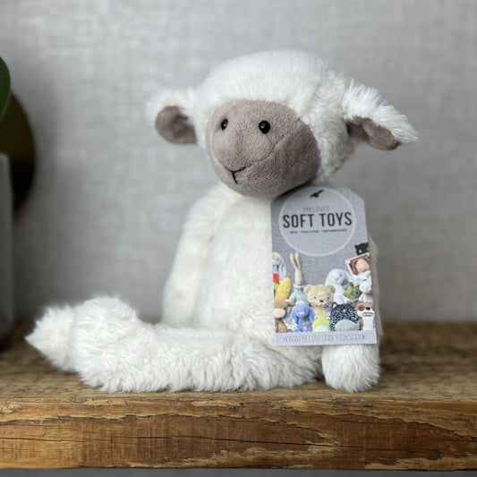 Jellycat Sweetie Lamb - Fluffy White Beige Face Lamb Sheep Beanie Rare 11"