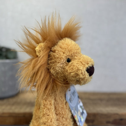 Jellycat Wild Thing Lion - Light Yellow Curly Long Legs Wild Cat Beanie Plush