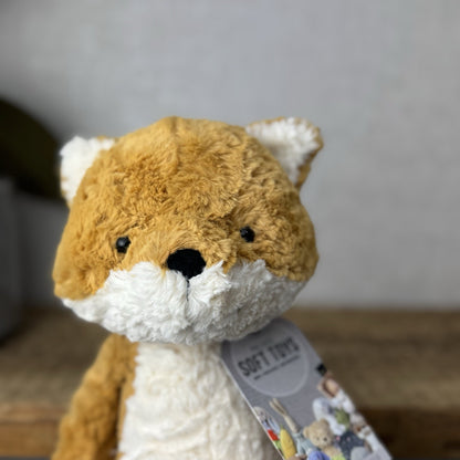 Jellycat Tuffet Fox - Orange Textured Fox Beanie Plush Woodland Retired 12"