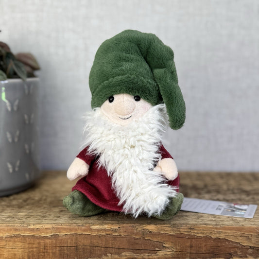Jellycat Noel Nisse Gnome - Small Garden Gnome Soft Toy Beanie Display 6"