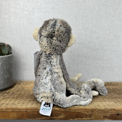Jellycat Medium Mattie Monkey - Woodland Grey/Brown Mix Monkey Beanie Plush 16"