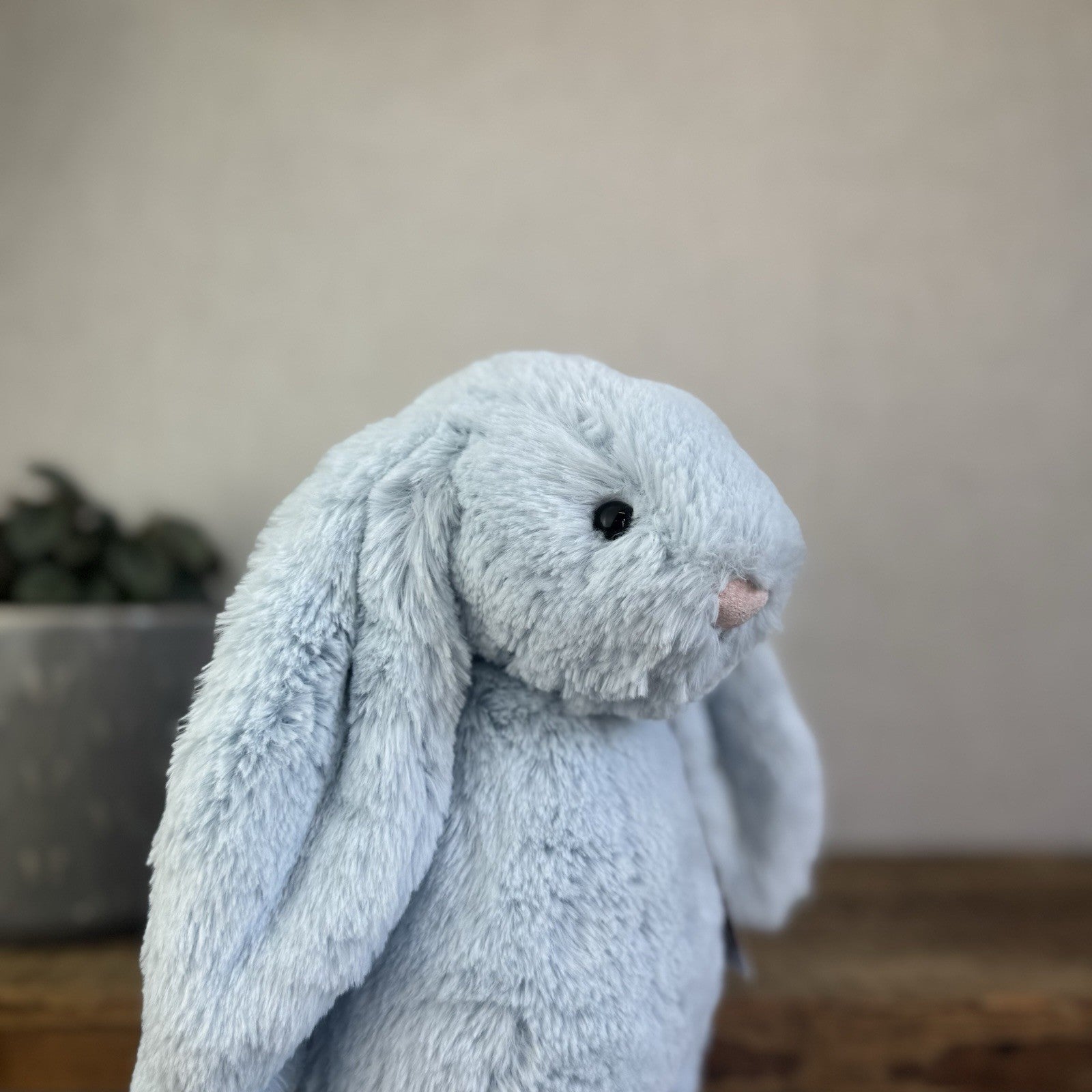 Jellycat Medium Bashful Blue Bunny - Baby Blue Rabbit Beanie Medium 12" (#2)