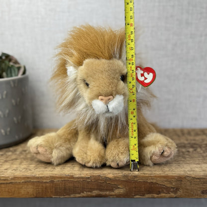 TY Classic Sahara - Beanie Baby Large Lion Wild Cat Soft Toy Pristine Tags 8"