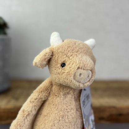 Jellycat Bashful Cow - Tan Golden Brown Cow Small Calf Soft Toy Retired 18"