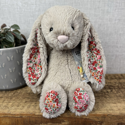 Jellycat Medium Bashful Beige Posy Blossom Bunny - Beige Bunny Floral 12” (#2)