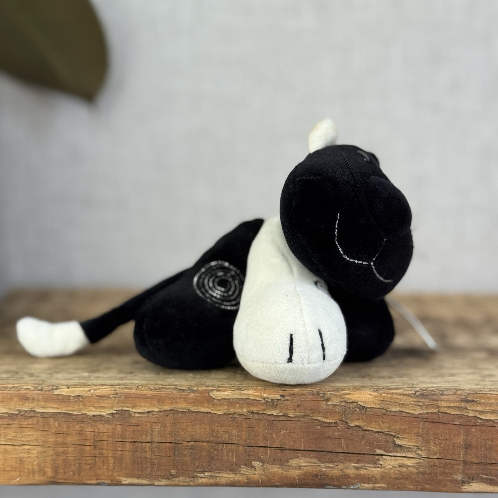 Jellycat Tubby Toes Cat - Vintage Black & White Cat Soft Toy Beanie Mini 4”