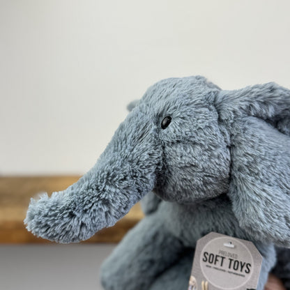 Jellycat Medium Huggady Elephant - Blue Beanie Elephant Rare/Retired 11"
