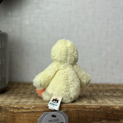 Jellycat Tiny Bashful Duckling - Tiny Yellow & Orange Duck Beanie Retired 5”