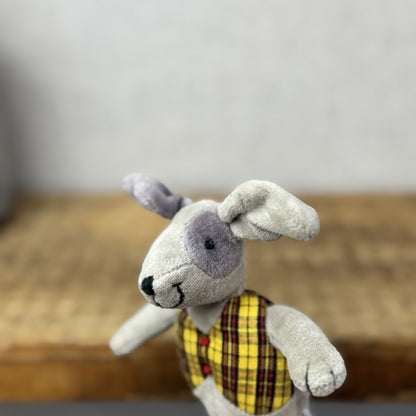 Jellycat Waistcoat Pup Dog - Small Vintage Puppy Beanie In Waistcoat Tiny 6"