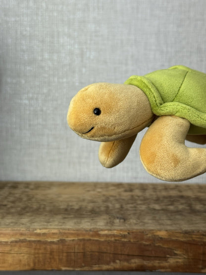 Jellycat Small CeeCee Turtle - Small Green Velour Turtle Beanie retired 6”