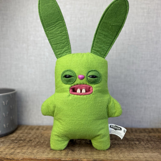 Fuggler Green Rabid Rabbit Fuggler Felt Bunny Rabit Cute Ugly Retired