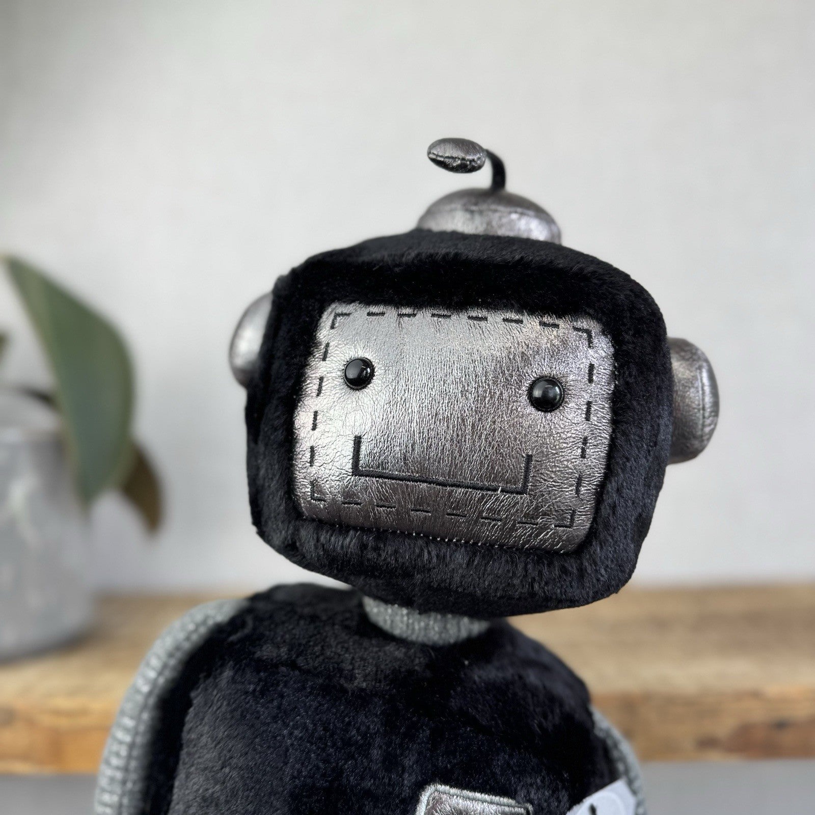 Jellycat Big JellyBot - Black Robot Beanie Soft Rare & Retired Larger Size 16”
