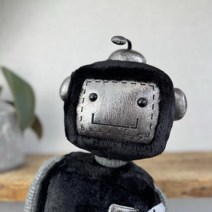 Jellycat Big JellyBot - Black Robot Beanie Soft Rare & Retired Larger Size 16”