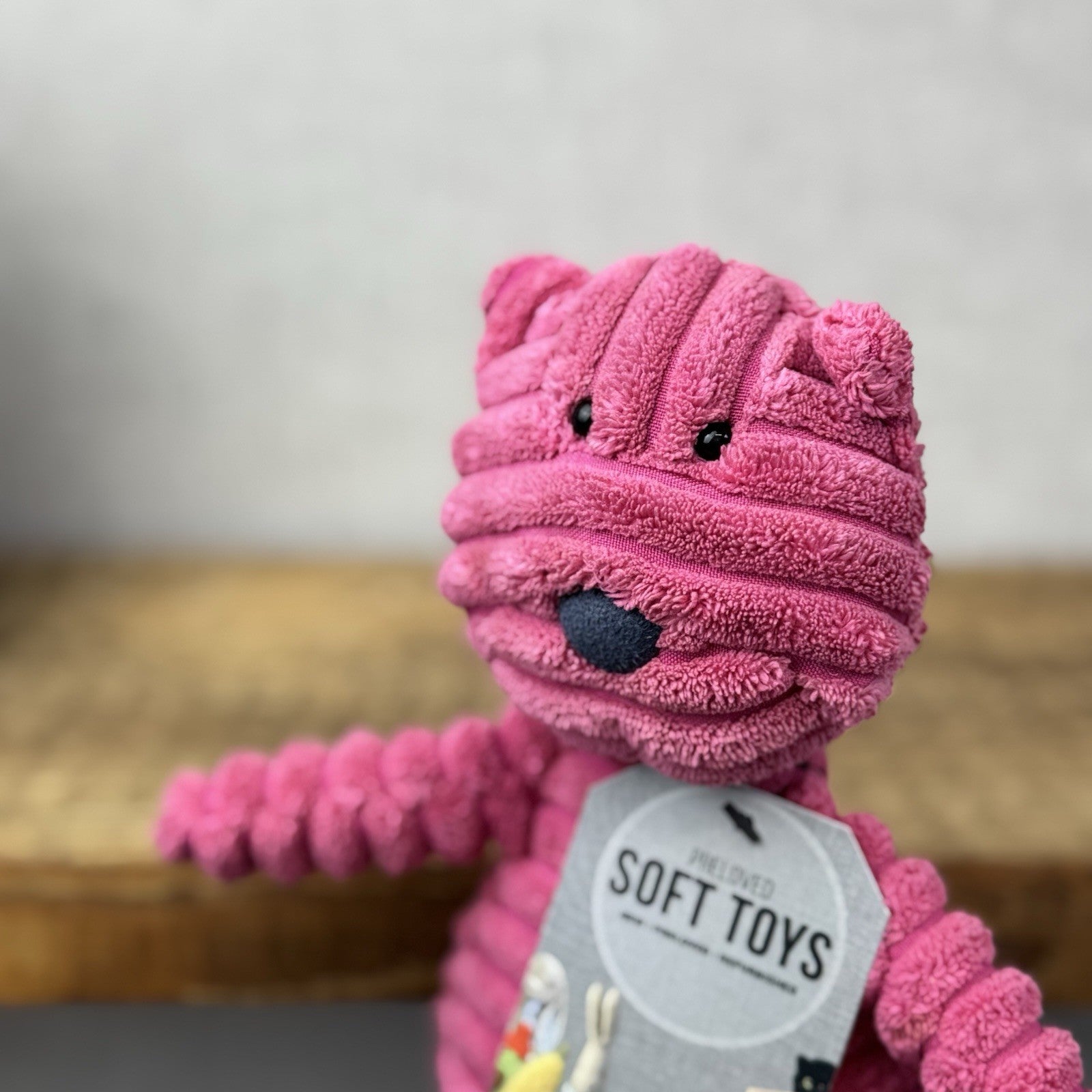 Jellycat Small Cordy Roy Cat Kitten Pink - Pink Beanie Corduroy Soft Toy Cat 8"