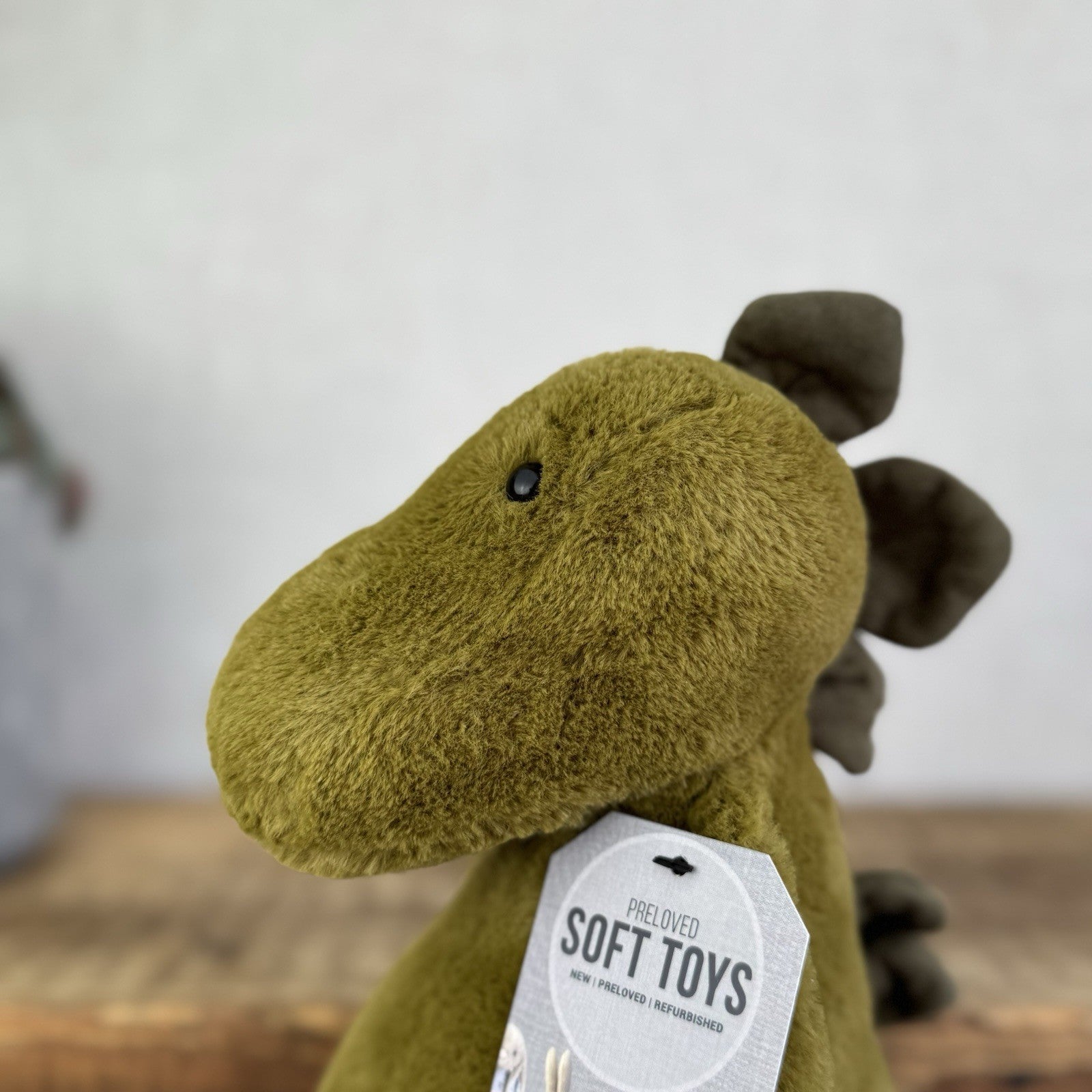 Jellycat Medium Bashful Dino - Medium Bashful Green Dinosaur Soft Toy 12"