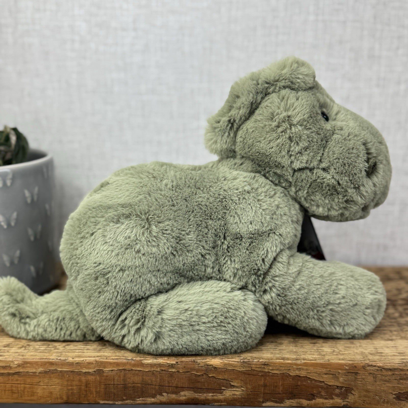Jellycat Medium Huggady Dinosaur- Floppy Green Dino Soft Toy Retired 10"