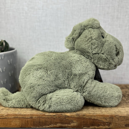 Jellycat Medium Huggady Dinosaur- Floppy Green Dino Soft Toy Retired 10"