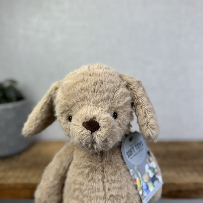 Jellycat Rolie Polie Puppy - Textured Beige Retired Puppy Soft Toy NWOT 12"