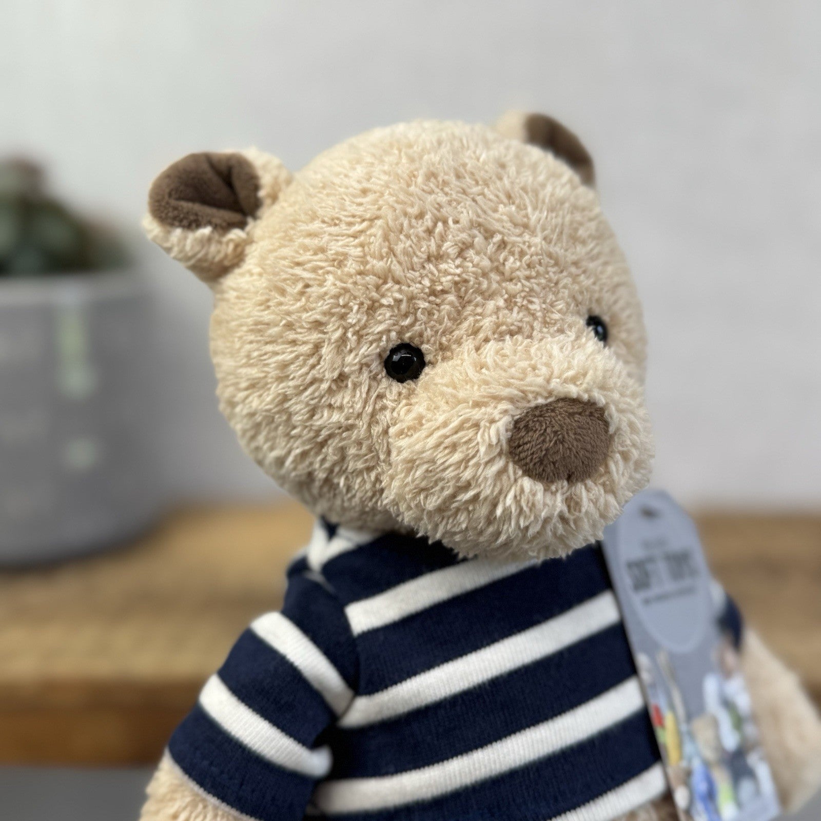 Jellycat Breton Bear - Little Jellycat Textured Bear Navy Striped Jumper NWOT