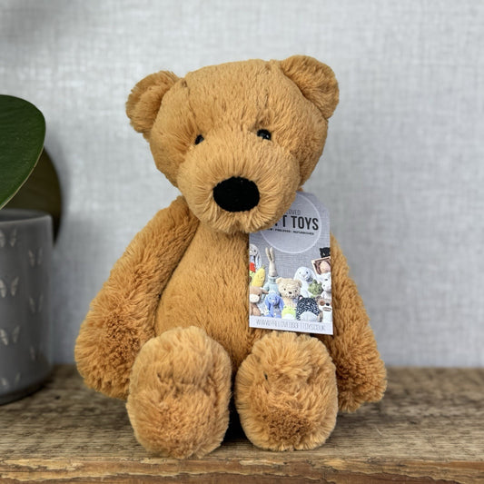 Jellycat Bashful Bear - Medium Brown Bashful Bear/ Orange Brown NWOT Retired 12”