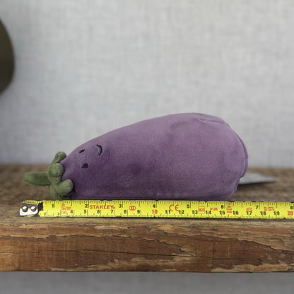 Jellycat Vivacious Aubergine - Small Purple Velour Beanie Vegetable Play 7" (#2)