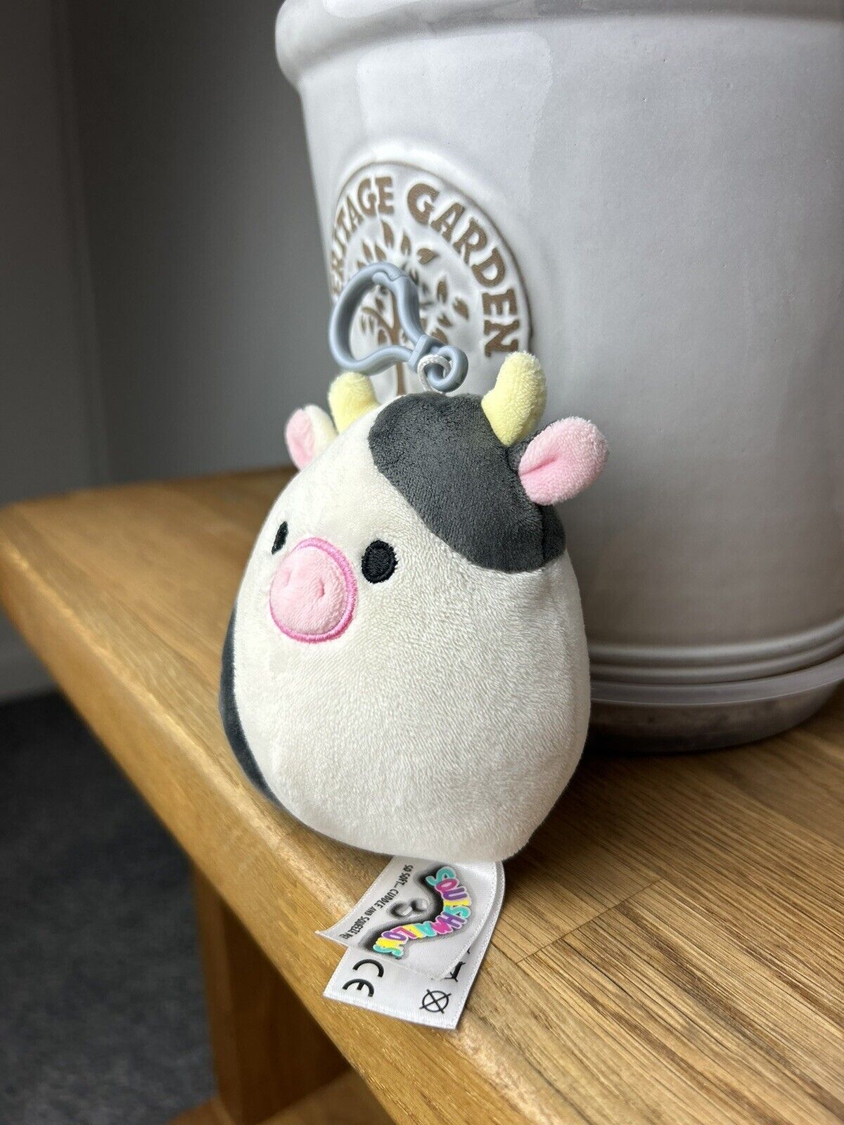 Squishmallow Connor The Cow Clip Keyring Mini Kelly Toy 4 inches 2020