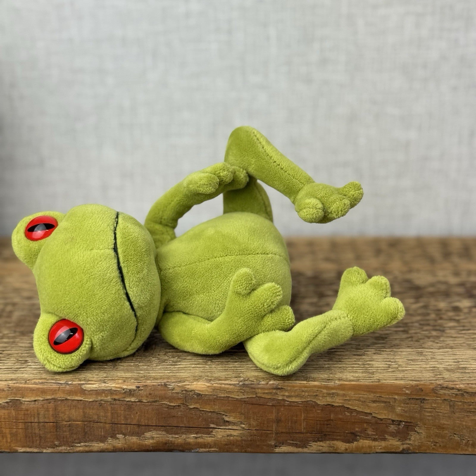 Jellycat Tad Tree Frog - Retired Velour Big Red Eye Beanie Mini Size With Tag 6”