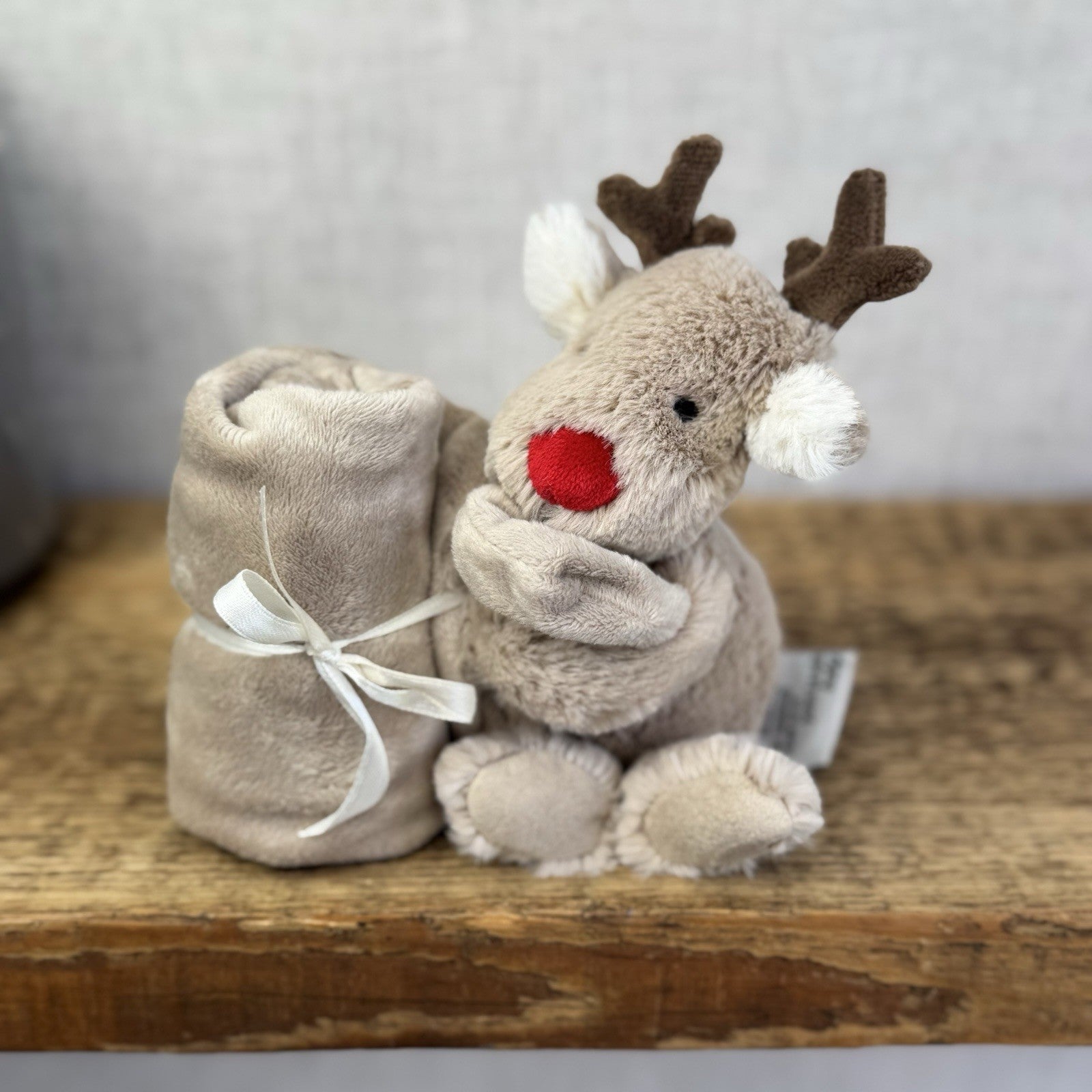 John Lewis X Jellycat Baby Gift Box Set Reindeer Christmas Soother & Rattle Ring