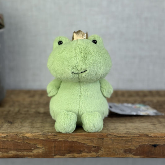 Jellycat Crowning Croaker Green Frog - Small Mini Beanie Frog In Crown Plush