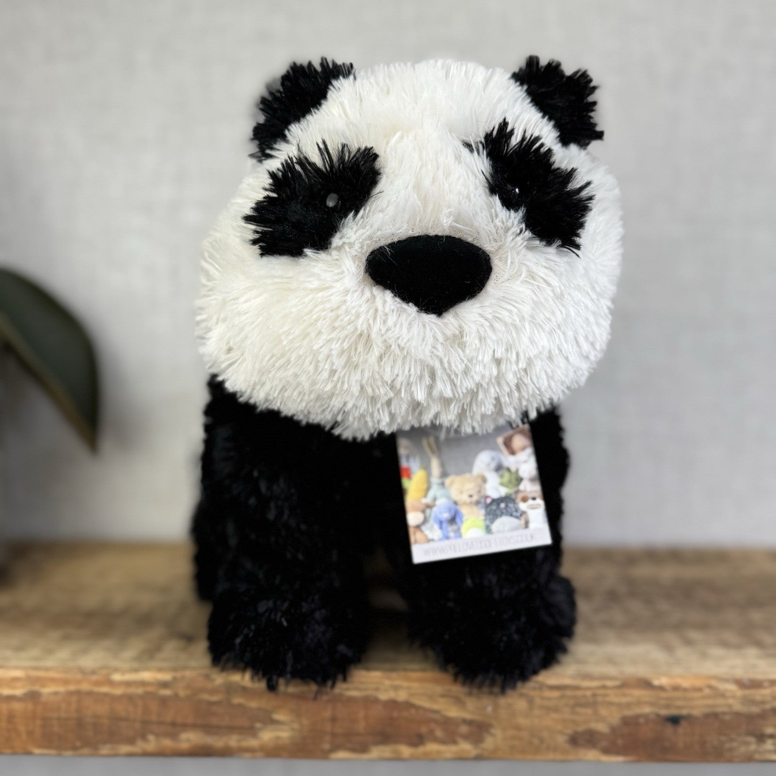 Jellycat Medium Truffles Panda Black White Soft Panda Cushion Vintage Plush 14”