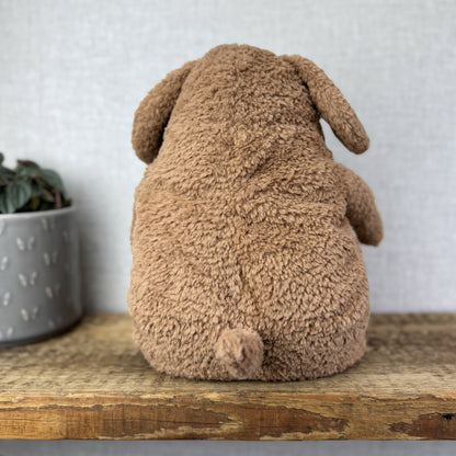 Jellycat Amore Dog - Large Textured Tan Dog Plush Toy Sleepy Puppy 11"