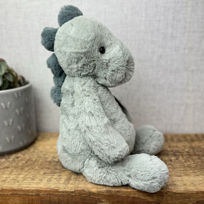 Jellycat Medium Puffles Dinosaur - Soft Light Green Super Soft Dino Plush 12"
