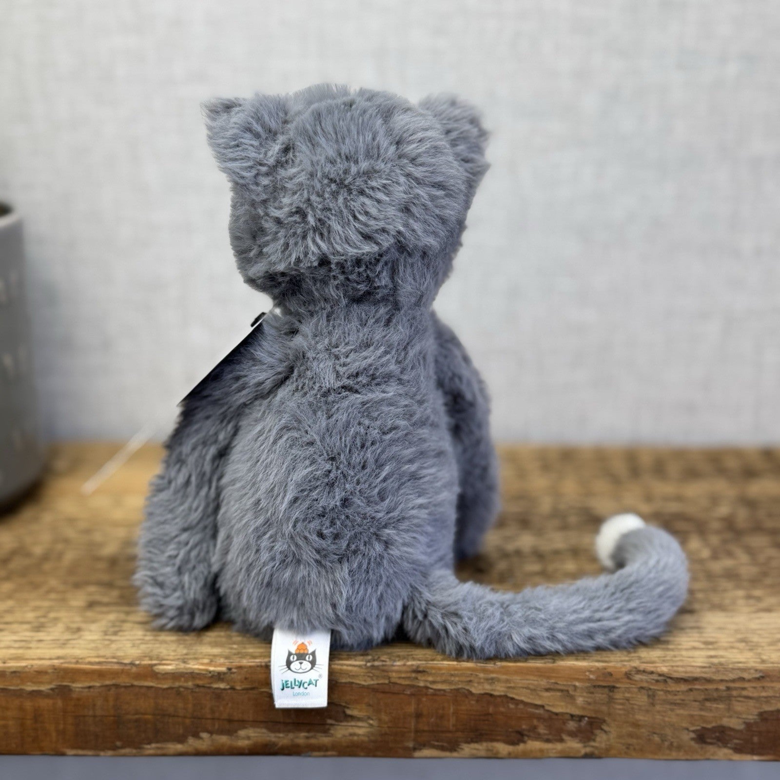 Jellycat Sweetie Kitten - Small Fluffy Light Grey Beanie Kitten (repaired)